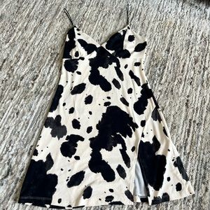 Cow print mini dress